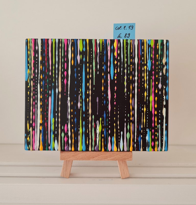 Coloured lines 13 2024, 10x13, Acryl-Lack auf LW,  € 89 SOLD